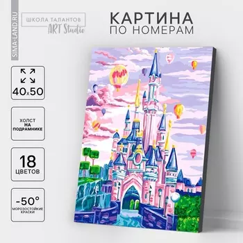 УЦЕНКА Картина по номерам на холсте 4050 «Замок с воздушными шарами»