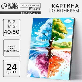 УЦЕНКА Картина по номерам на холсте с подрамником «Смена времён» 4050 см