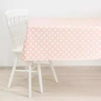 УЦЕНКА Клеёнка столовая на нетканой основе Доляна «Горошек», ширина 137 см, рулон 19 м