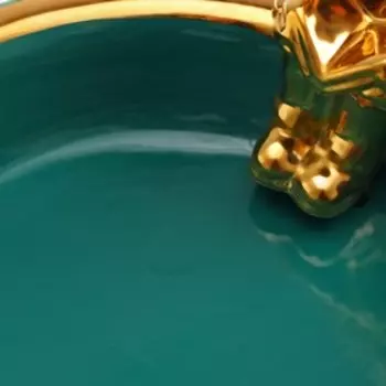 УЦЕНКА Конфетница керамическая «Юми», 23×23×15 см, цвет зелёный