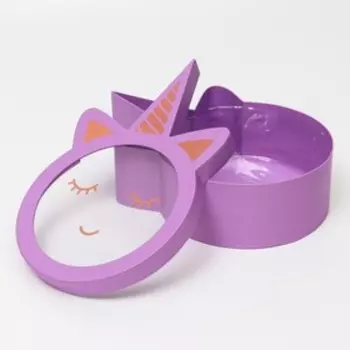 УЦЕНКА Коробка подарочная, "Единорог фиолетовый" 24.5x10x39 см