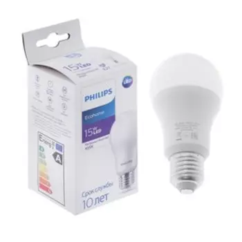 УЦЕНКА Лампа светодиодная Philips Ecohome Bulb 840, E27, 15 Вт, 4000 К, 1450 Лм, груша