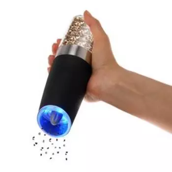 УЦЕНКА Мельница электрическая LuazON LET-003, гравитационная, пластик, от батареек, черная