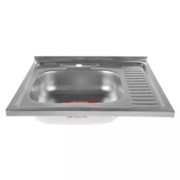 УЦЕНКА Мойка кухонная Accoona AD6060-L, накладн, лев, толщ. 0.4 мм, 600х600х140 мм, матовая