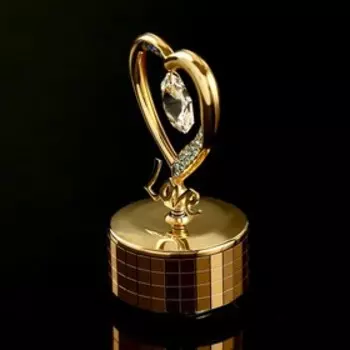 УЦЕНКА Музыкальный сувенир с кристаллами "Элегантное сердце" 9,2х5,1 см