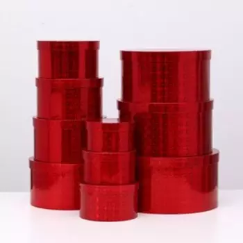 УЦЕНКА Набор коробок 10 в 1 круглый "Рубин", 35 x 18 - 15,5 x 8,5 см