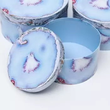 УЦЕНКА Набор круглых коробок 3 в 1, синий, L.26x14 M.23.5x13 S.21x12 см