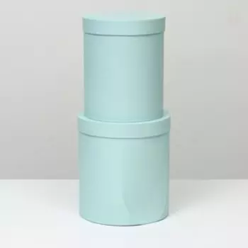 УЦЕНКА Набор круглых коробок 4 в 1 23 х 23 х 25 - 15 х 15 х 20 см Голубой