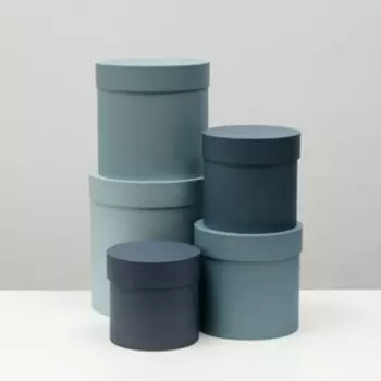 УЦЕНКА Набор круглых коробок 5 в 1 "Барракуда" 23 х 23 х 25 - 15 х 15 х 15 см