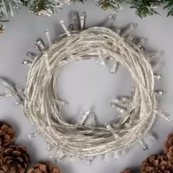 УЦЕНКА НИТЬ, 10 м, Н.С. LED-100-220V, 8 режимов, БЕЛЫЙ