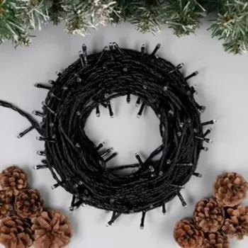 Гирлянда «Нить» 20 м, IP20, тёмная нить, 200 LED, свечение красное, 8 режимов, 220 В, УЦЕНКА