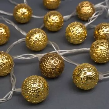 УЦЕНКА НИТЬ, 4 м, с насад. “Шарик узоры 2.5 см ”, Н.С. LED-20-220V, 8 режимов, Т/БЕЛЫЙ