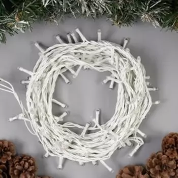 УЦЕНКА НИТЬ уличная, Д: 10 м, Н.Б., LED-100-220V, 8 режимов, ЖЕЛТЫЙ