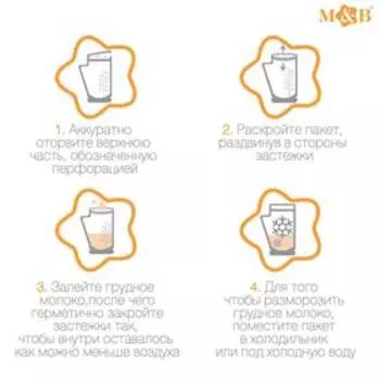 УЦЕНКА Пакеты для хранения и заморозки грудного молока, 200 мл, 25 шт.