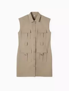 УЦЕНКА Платье женское MINAKU: Safari мини цвет бежевый ,р-р 46