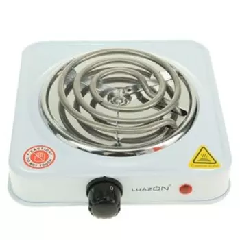 УЦЕНКА Плитка электрическая LuazON LHP-001, 1 конфорка, 1000 Вт, нагреватель спираль, белая