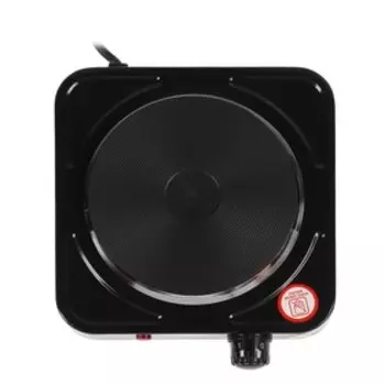 УЦЕНКА Плитка электрическая LuazON LHP-002, чугун, 1000 Вт, провод 65 см, d=15 см, черная