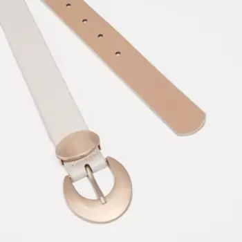 УЦЕНКА Ремень женский, ширина 2,8 см, флотер, пряжка металл, цвет бежевый