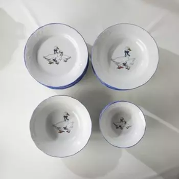 УЦЕНКА Сервиз столовый «Надежда.Гуси», 46 предметов