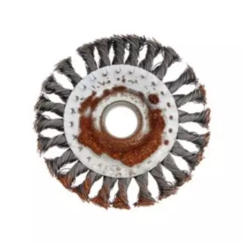 УЦЕНКА Щетка металлическая для УШМ ЛОМ, крученая проволока, плоская, 22 мм, 125 мм