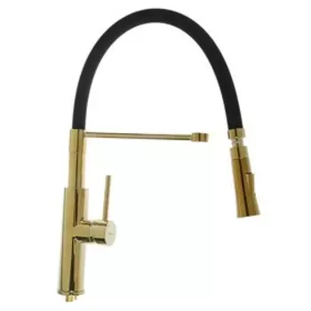 УЦЕНКА Смеситель для кухни Accoona A4890WF-1, однорычажный, латунь, черный/золото