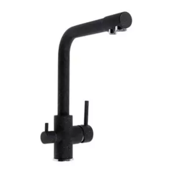 УЦЕНКА Смеситель для кухни Accoona A5179-4F, с выходом для питьевой воды, латунь, цвет черный