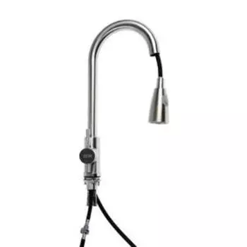 УЦЕНКА Смеситель для кухни ZEIN, нерж.сталь, с выдвижн. лейкой, 2 реж., сатин, без подводки