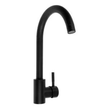 УЦЕНКА Смеситель для кухни ZEIN, однорычажный, картридж керамика 40 мм, нержавеющая сталь, черный