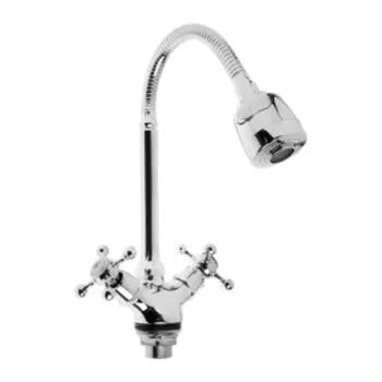 УЦЕНКА Смеситель для кухни ZEIN Z25120101, гибкий излив, кран-букса латунь 1/2", хром