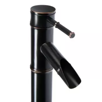 УЦЕНКА Смеситель для раковины ZEIN Бамбук, водопад, без подводки, латунь, цвет черный