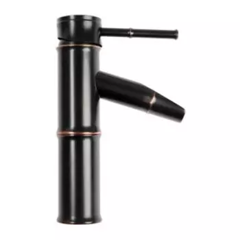 УЦЕНКА Смеситель для раковины ZEIN Бамбук, водопад, без подводки, латунь, цвет черный