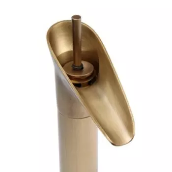 УЦЕНКА Смеситель для раковины ZEIN Ретро высокий каскадный излив, без подводки, латунь, цвет бронза