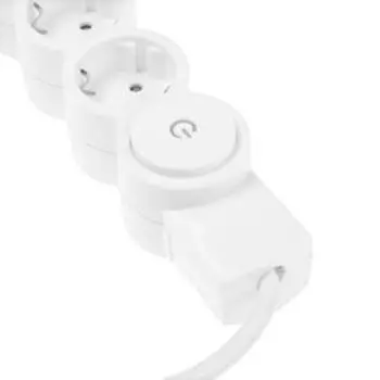 Удлинитель Duwi, 4 розетки, 3 м, 10 А, 2200 Вт, ПВС 3х0.75 мм2, с з/к, со шторками, белый