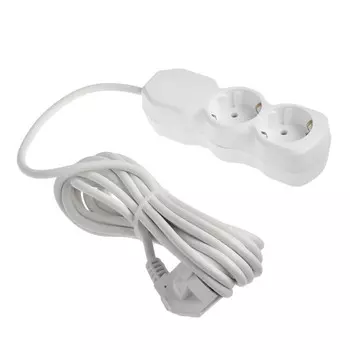 Удлинитель Luazon Lighting ECO, 2 розетки, 4,5 м, 16 А, 3500 Вт, ПВС 3х1 мм2, с з/к