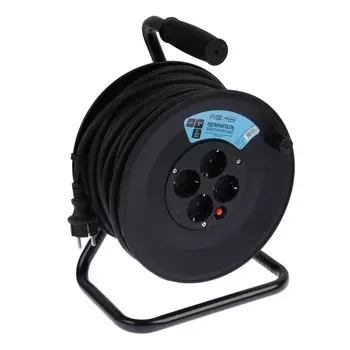 Удлинитель морозостойкий на катушке 4 роз., 50 м, 16 А, КГ3х1.5 мм2, с выкл