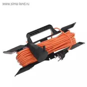 Удлинитель на каркасе TUNDRA, 1 розетка, 20 м, 6 А, ПВС 2х0.75 мм2, без з/к, IP44,