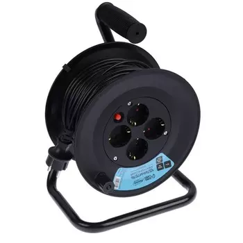 Удлинитель на катушке 4 розетки, 40 м,10 А, ПВС 3х0.75 мм2, с з/к,IP44,