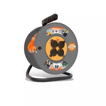 Удлинитель на катушке UNIVersal 9634209 4х50м, 16А, IP44, ПВС