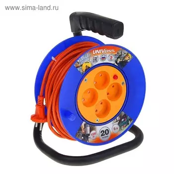 Удлинитель на катушке UNIVersal У6-014 (190), 4 розетки, 20 м, термо ПВС 2х0.75