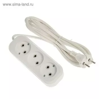Удлинитель UNIVersal Е-203, 3 розетки, 3м, ПВС 2х0.75, 10 А
