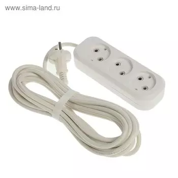 Удлинитель UNIVersal Е-203, 3 розетки, 5 м, ПВС 2х0.75, 10 А