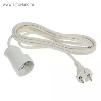 Удлинитель UNIVersal УШ-16, 1 розетка, 3 м, 16 А, 3500 Вт, ПВС 2х0.75 мм2, с з/к , белый