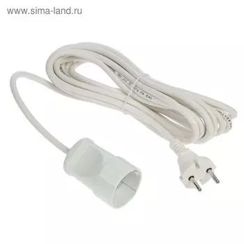 Удлинитель UNIVersal УШ-16, 1 розетка, 5 м, 16 А, 3500 Вт, ПВС 2х0.75 мм2, с з/к , белый