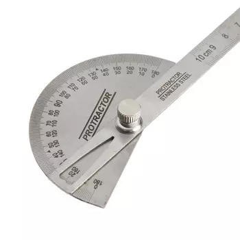 Угломер с линейкой ТУНДРА, нержавеющая сталь, гравировка, 100 мм