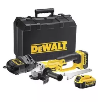 Углошлифовальная машина DeWalt DCG 412 M2, аккумуляторная, 18 В, 2х4 Ач, 125мм, 7000 об/мин