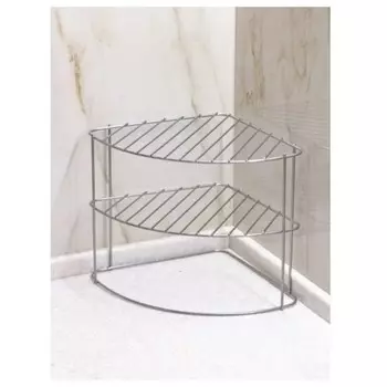 Угловая полка-органайзер, MALIBU Silver, 3-х уровневая, серебристая