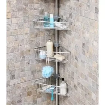 Угловая полка Paloma, 3 полки, 25 25 см, трубка, размер 135-270 см