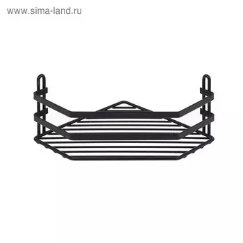 Угловая полка в ванную, размер 20х20х10 см, цвет чёрный матовый