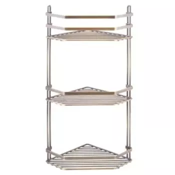 Угловая полка в ванную, размер 20х20х50 см, цвет бронзовый