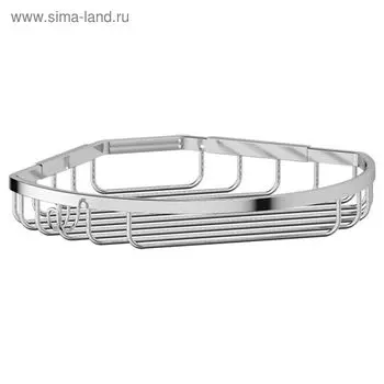 Угловая полочка-решётка с крючком 26 см, хром